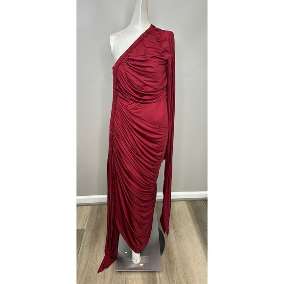 ANDREA IYAMAH TURI DRESS BURGUNDY SIZE XL $370 - Picture 9 of 12